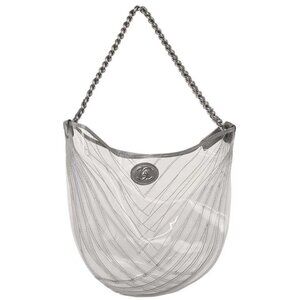 Chanel Clear PVC Chevron Tote Handbag 153946